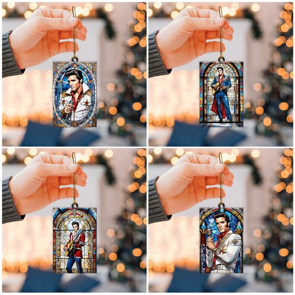 4PCS Elvis Presley Custom Shape 2-sided Acrylic Ornament - TANTN 3460