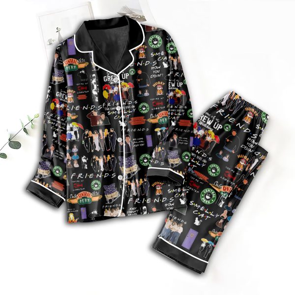 Friends Button Down Pajamas Set – TANTN 3726