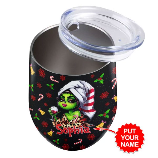 Personalized Grinch Wine Tumbler - VANDH 1840