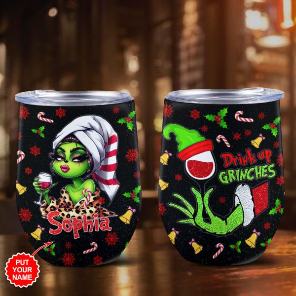 Personalized Grinch Wine Tumbler - VANDH 1840