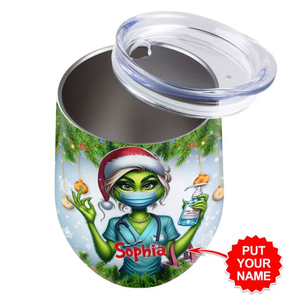 Personalized Grinch Wine Tumbler - VANDH 1841