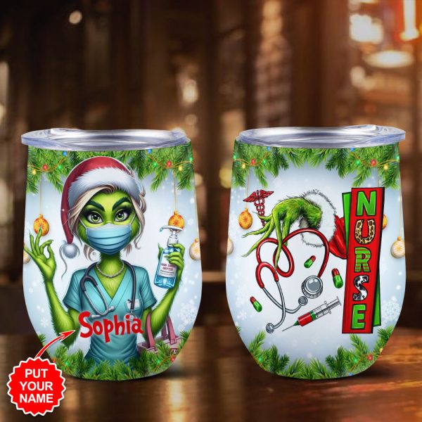 Personalized Grinch Wine Tumbler - VANDH 1841