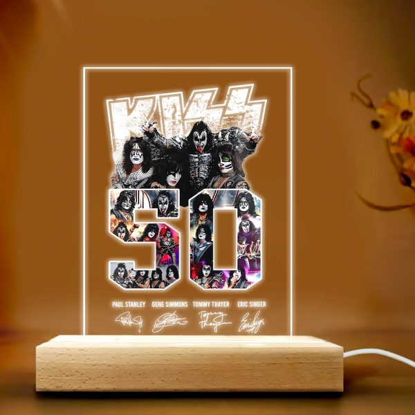 Kiss Band Led Light with Wooden Base (7 Colors) - TANTN 3466