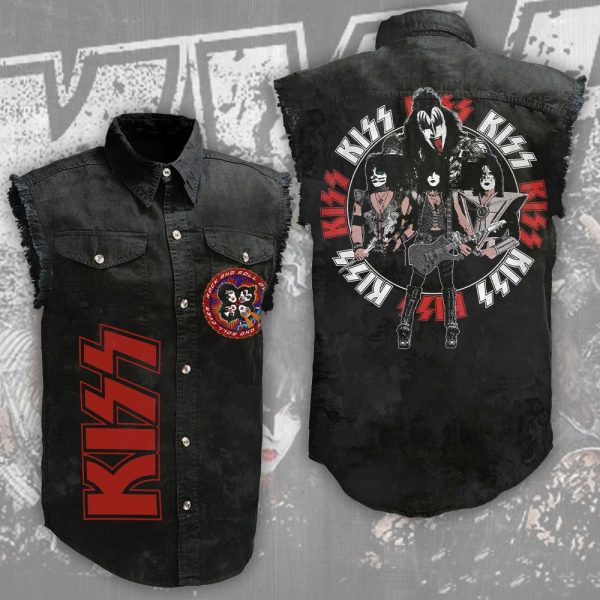 Kiss Band 3D Lightweight Sleeveless Denim Shirt - NGHIAVT 1201