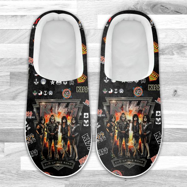 Kiss Band Custom Home Fleece Slippers - HOATT 3971