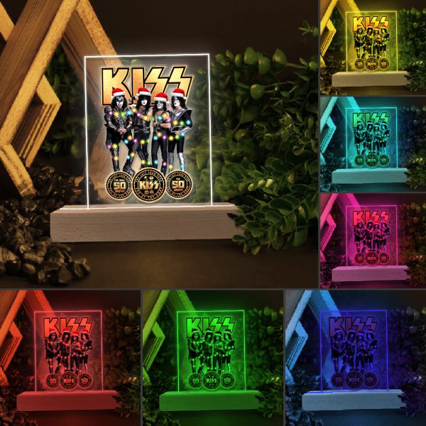 Kiss Band Led Light with Wooden Base (7 Colors) - HOATT 3969