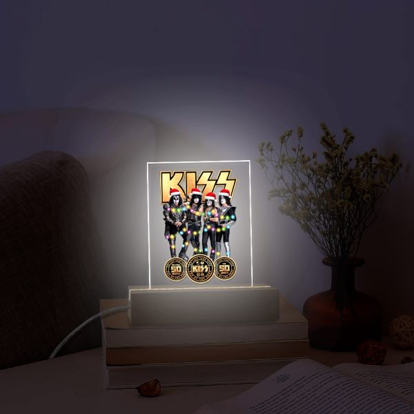 Kiss Band Led Light with Wooden Base (7 Colors) - HOATT 3969