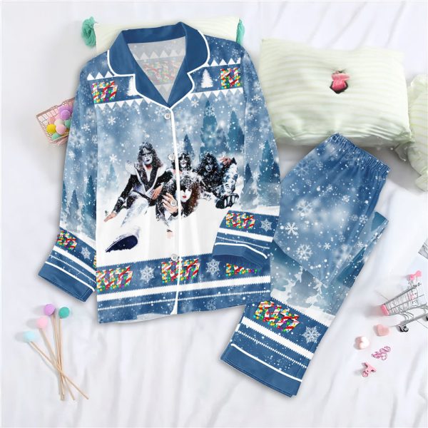 Kiss Band Button Down Pajamas Set - MAITM 5048