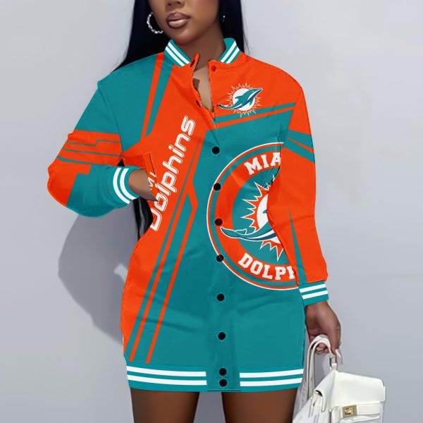 Miami Dolphins 3D Women's Long Jersey - TANTN 3934