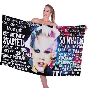 P!nk Rectangle Beach Towel - VANDH 2036