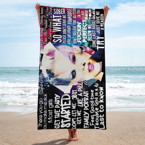 P!nk Rectangle Beach Towel - VANDH 2036