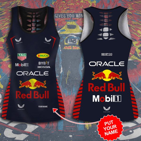 Personalized Red Bull Racing F1 Hollow Tank Top Leggings - TANTN 3583