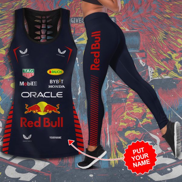 Personalized Red Bull Racing F1 Hollow Tank Top Leggings - TANTN 3583