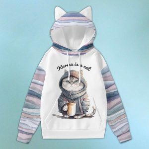 Taylor Swift x Cat Lovers 3D Hoodie With Decorative Ears - VANDH 1890