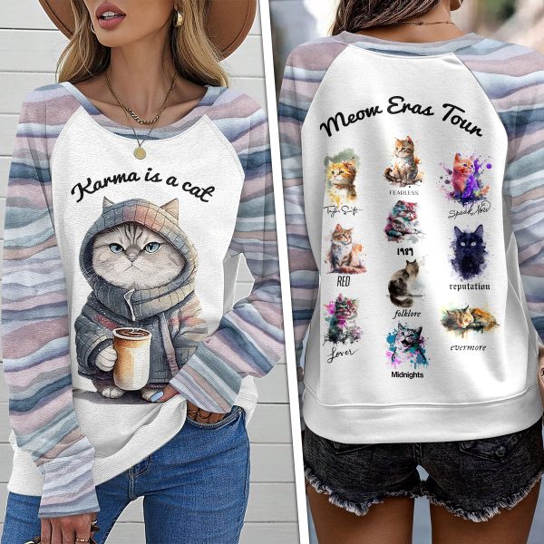 Taylor Swift x Cat lovers Round Neck Raglan Sleeve Sweatshirt – VANDH 1889