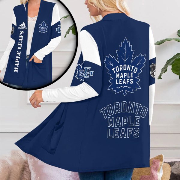 Toronto Maple Leafs Women's Patch Pocket Cardigan - VANDH 1874