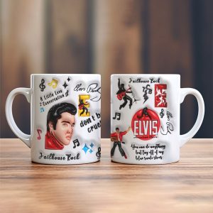 Elvis Presley White Ceramic Mug - VANDH 1989