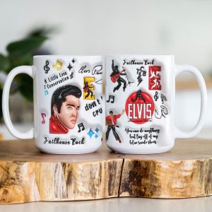 Elvis Presley White Ceramic Mug - VANDH 1989