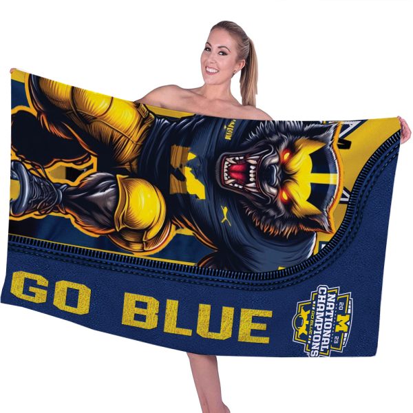 Michigan Wolverines Football Rectangle Beach Towel - MAITM 5629