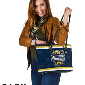 Michigan Wolverines Football Leather Tote Bag - MAITM 5560