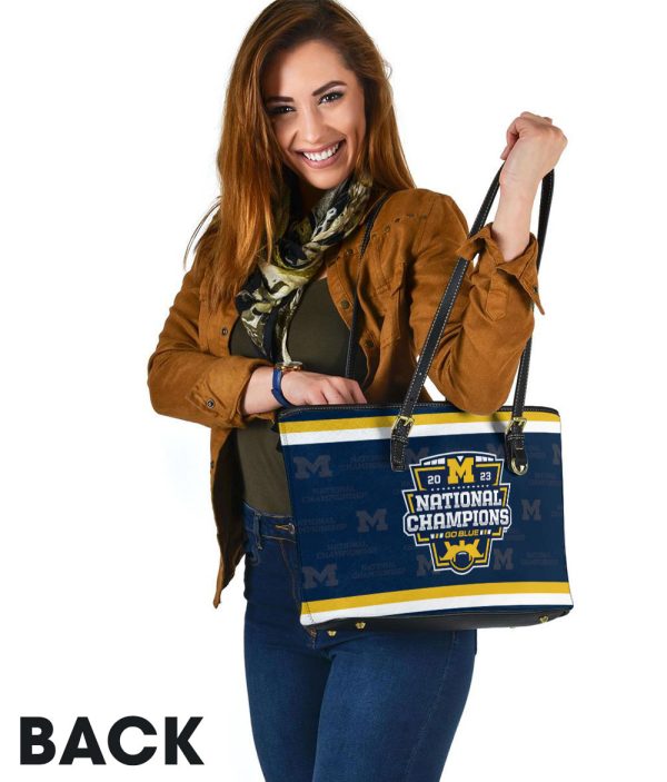 Michigan Wolverines Football Leather Tote Bag - MAITM 5560