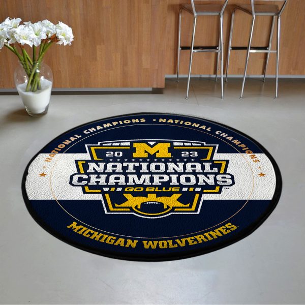 Michigan Wolverines Football Foldable Round Rug - MAITM 5546