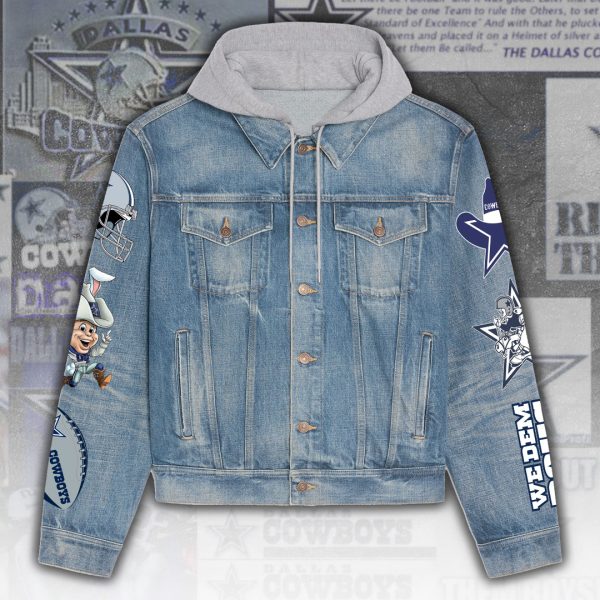 Dallas Cowboys Women's Denim Hood Jacket - ANHNV 3633