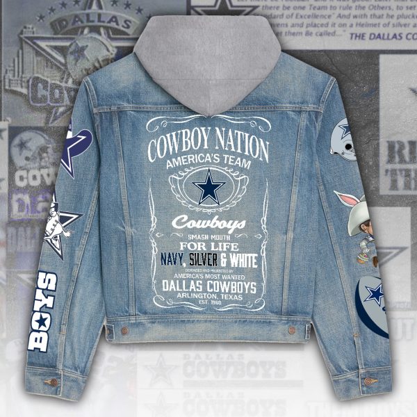 Dallas Cowboys Women's Denim Hood Jacket - ANHNV 3633