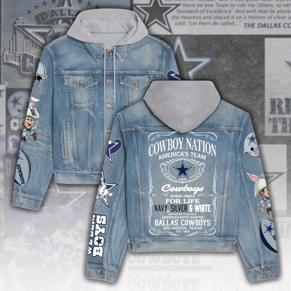 Dallas Cowboys Women's Denim Hood Jacket - ANHNV 3633