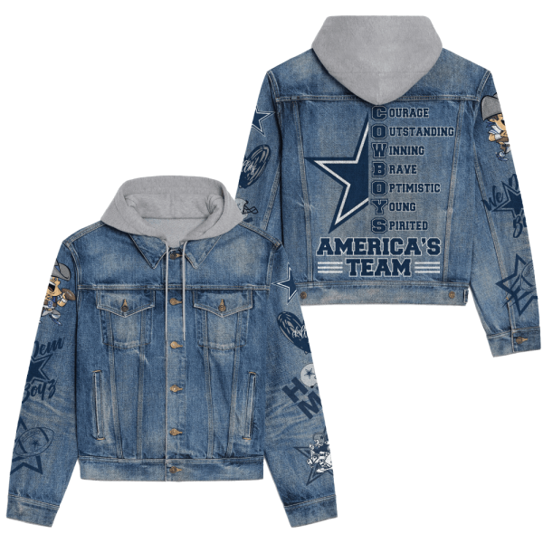 Dallas Cowboys Women's Denim Hood Jacket - ANHNV 3634