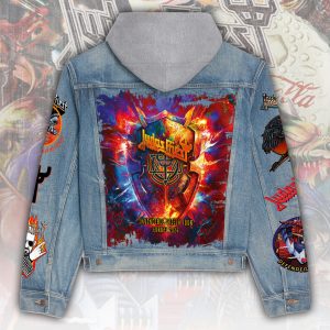 Judas Priest Women's Denim Hood Jacket - ANHNV 3668