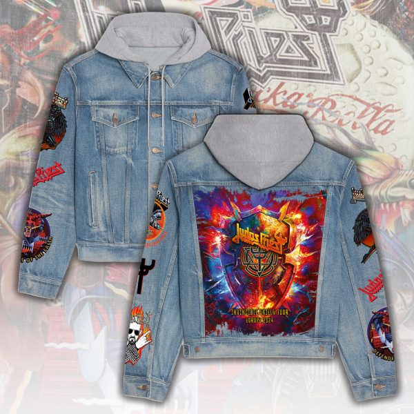 Judas Priest Women's Denim Hood Jacket - ANHNV 3668