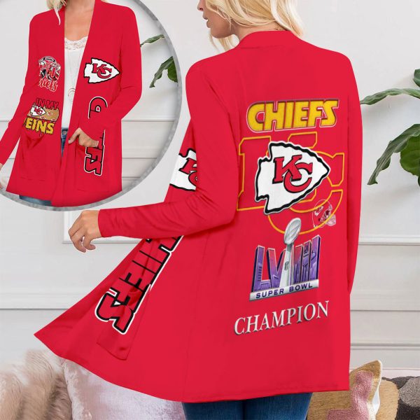 Kansas City Chiefs Women’s Patch Pocket Cardigan – ANHNV 3732