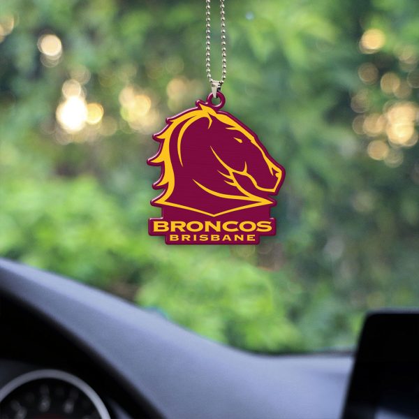 Brisbane Broncos Custom shape 1-sided Acrylic Car Ornament - TANTN 4348