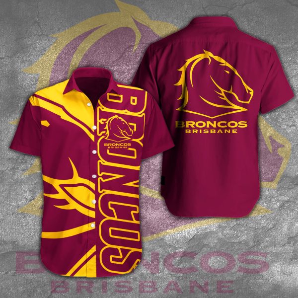 Brisbane Broncos Short Sleeve Dress Shirt - VANDH 2102