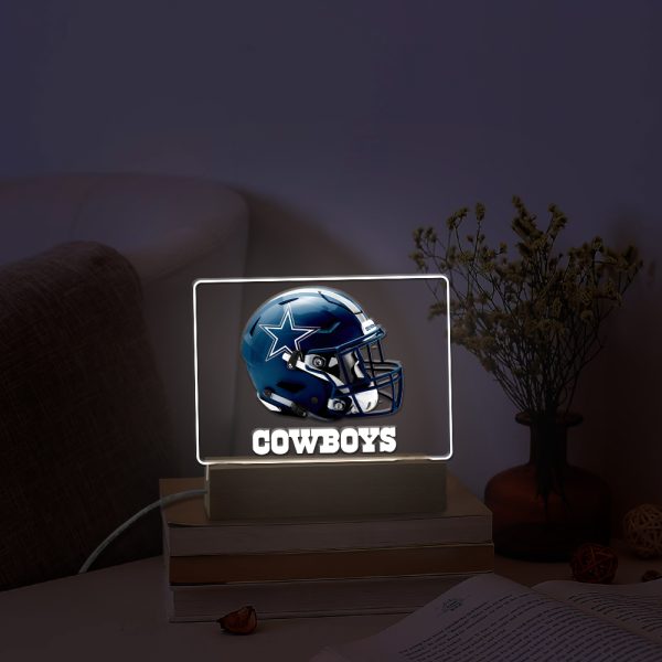 Dallas Cowboys Led Light with Wooden Base (7 Colors) - HOATT 4214