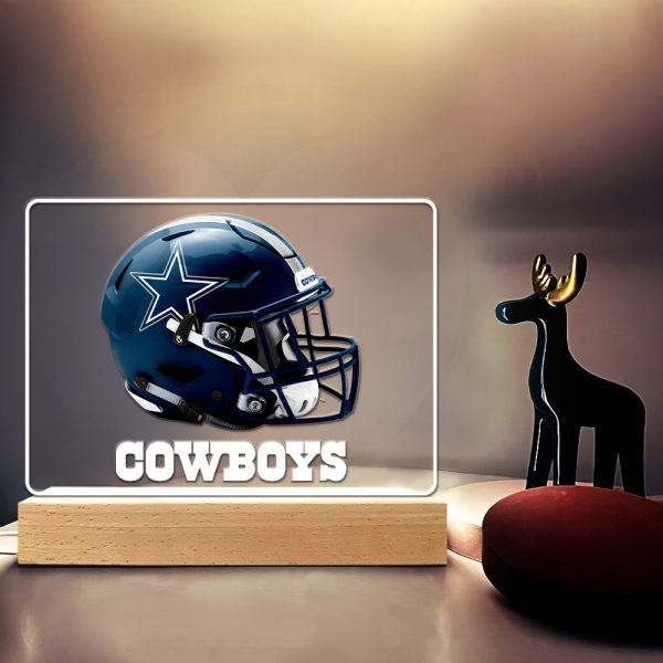 Dallas Cowboys Led Light with Wooden Base (7 Colors) - HOATT 4214