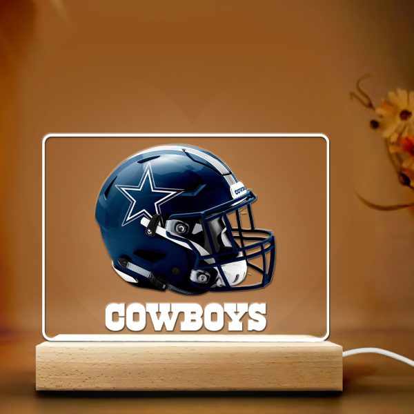 Dallas Cowboys Led Light with Wooden Base (7 Colors) - HOATT 4214