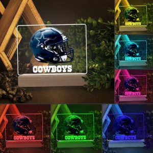 Dallas Cowboys Led Light with Wooden Base (7 Colors) - HOATT 4214