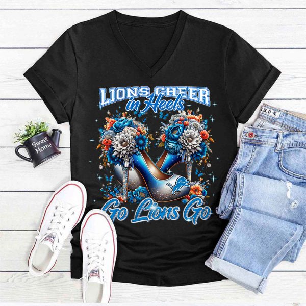 Detroit Lions 3D Women’s V-neck T-Shirt - TANTN 4320.3