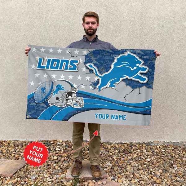 Personalized Detroit Lions 3D House Flag - TANTN 4298