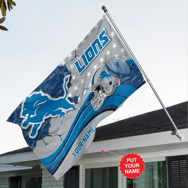 Personalized Detroit Lions 3D House Flag - TANTN 4298