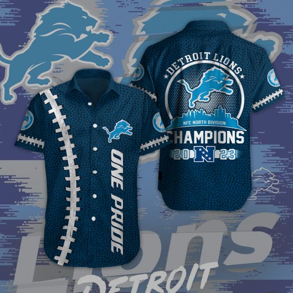 Detroit Lions Short Sleeve Dress Shirt - HOATT 4149