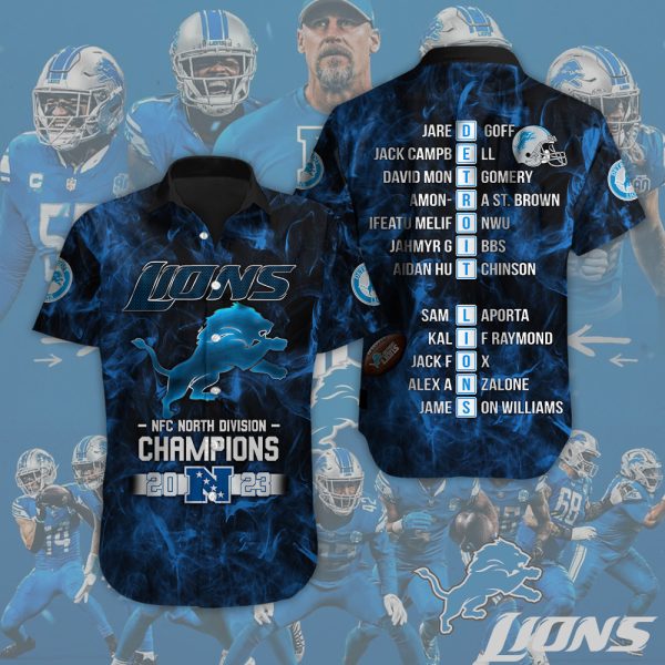 Detroit Lions Short Sleeve Dress Shirt - HOATT 4185