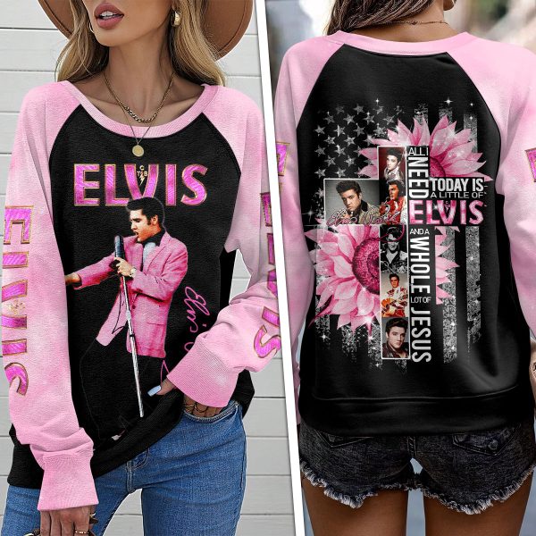 Elvis Presley Round Neck Raglan Sleeve Sweatshirt – MAITM 5370