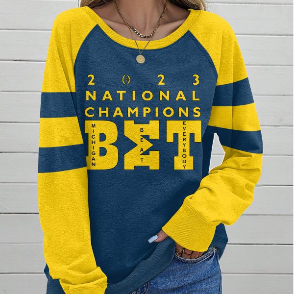 Michigan Wolverines Football Round Neck Raglan Sleeve Sweatshirt – MAITM 5550