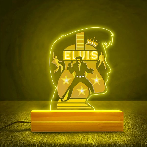 Elvis Presley Led Light with Wooden Base (7 Colors) - MAITM 5621