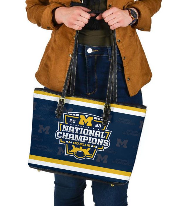 Michigan Wolverines Football Leather Tote Bag - MAITM 5560