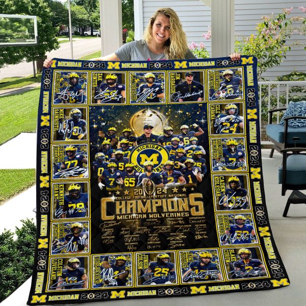 Michigan Wolverines Football Quilt Blanket - VANDH 2250