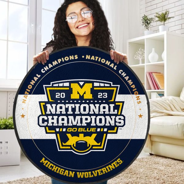 Michigan Wolverines Football Foldable Round Rug - MAITM 5546